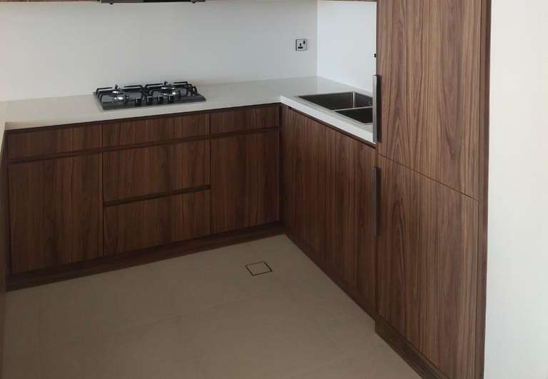 Wood & Red Living Kitchen